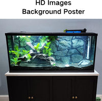 ELEBOX Fish Backgrounds Paper Double Sides 3D Stone & Trees Aquarium - H:19.5"x L:48" / N - image 2