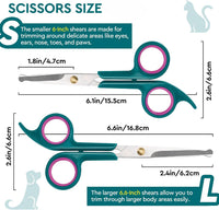 Professional Dog and Cat Grooming Scissors, Pet Grooming Shears - Green 3 in 1 - image 2
