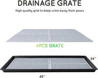 HQ4us Dog Pee Pad Holder Tray with Grate 45”×34”, Large Dog Litter Box Toilet, Puppy Pee Pad Holder, Less Mess, Dog Potty Indoor Outdoor for Balcony