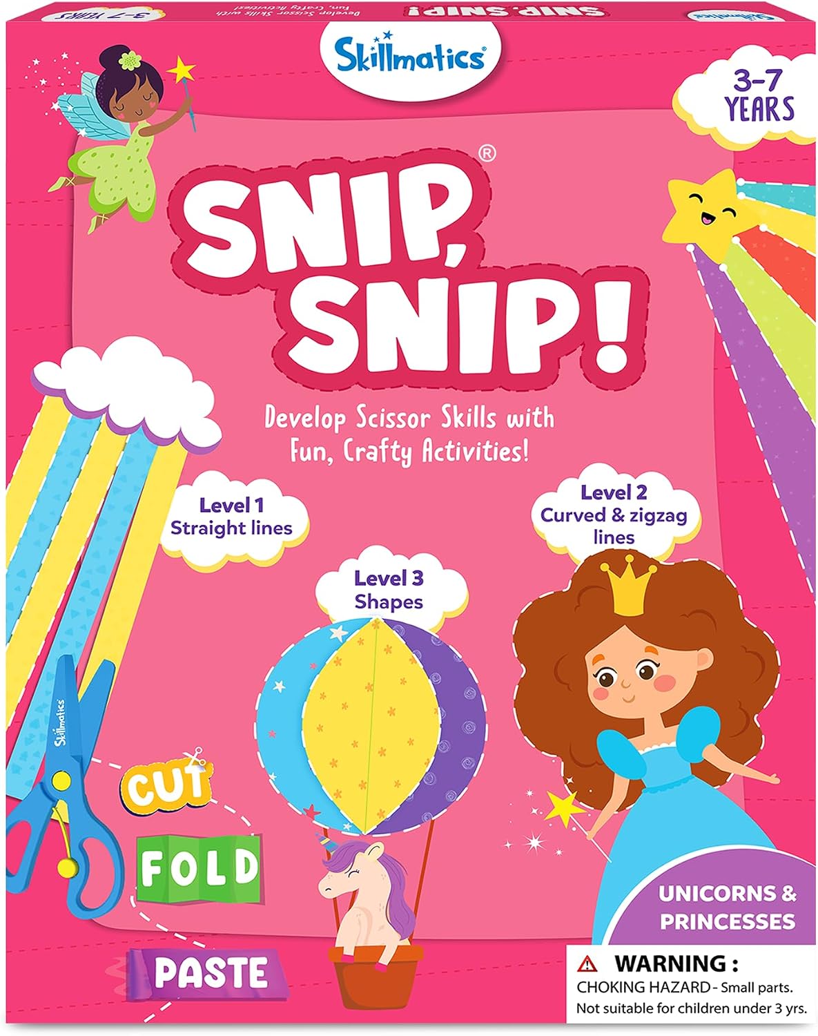 Skillmatics Snip, Scissor Skills, Felt Craft Activity - 4. Unicorns & Princesses