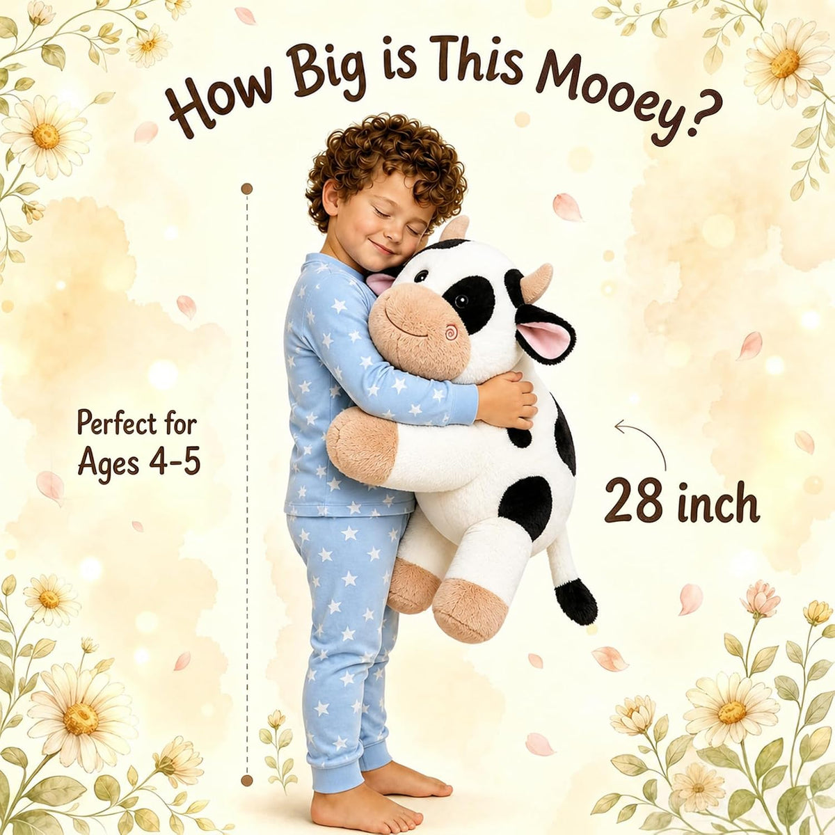 gnomantic Turtle Weighted Stuffed Animals, Plush Pillow for Kids – Fun for Kids & Family - Black Cow / Large / Cow - image 2