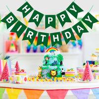 Orange Happy Birthday Banner Birthday Sign for Backdrop Happy - Green - image 3