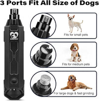 Casfuy 6-Speed Dog Nail Grinder - Newest Enhanced Pet Nail Grinder Super Quiet Electric Dog Nail Trimmer Rechargeable Painless Paws Grooming & Smoothing Tool for Large Medium Small Dogs (Grey)
