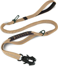 Joytale Tactical Bungee Dog Leash, Shock Absorbing No Pull - Coyote Brown