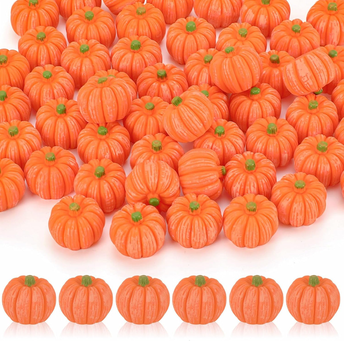 JUNEBRUSHS 50 Pcs Mini Pumpkins Fake Pumpkins Artificial Pumpkins - Pumpkin Style
