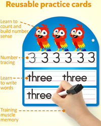 Coogam handwriting practice copybook with alphabet and number tracing pages and dry-erase markers - view 4