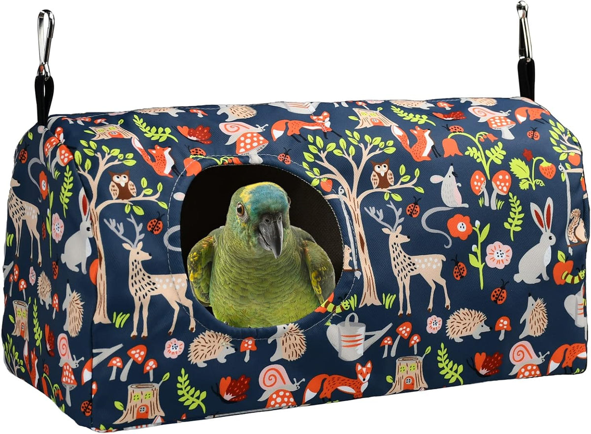 ShuRung Parrot Cockatiel Warm House Bird Nest Bed Winter Hanging - L