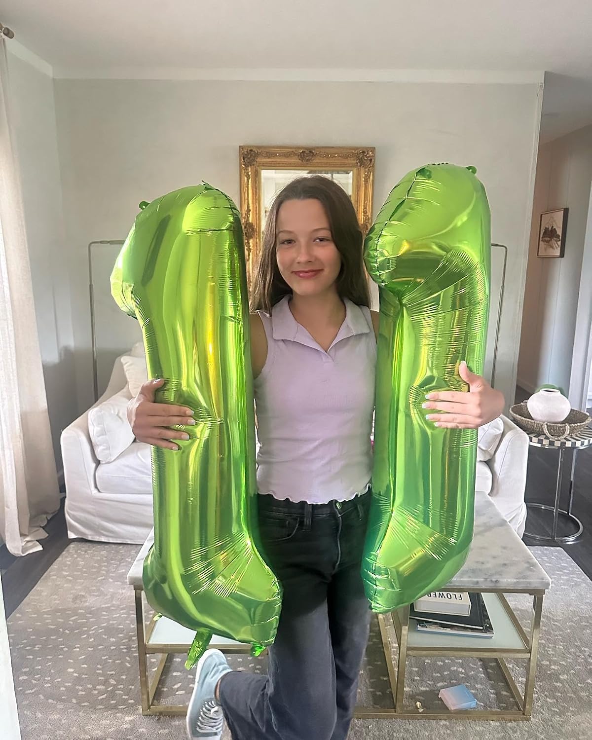 Blue Number 3 Balloon 40 Inch, 3 Balloon Number - Light Green / Number 9 - image 4