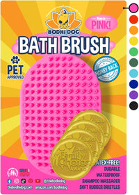 Bodhi Dog Shampoo Brush - Pet Grooming & Bath Supplies for Dogs and Cats - Bath Brush for Long - 1 Pack / Pink