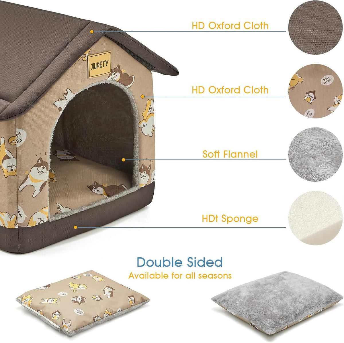 Dog House Indoor, L Size Indoor Dog House for Medium Dog – Essentials for Dogs - Brown / M - image 2