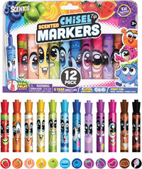 Scentos 12 pack scented chisel tip markers in assorted colors