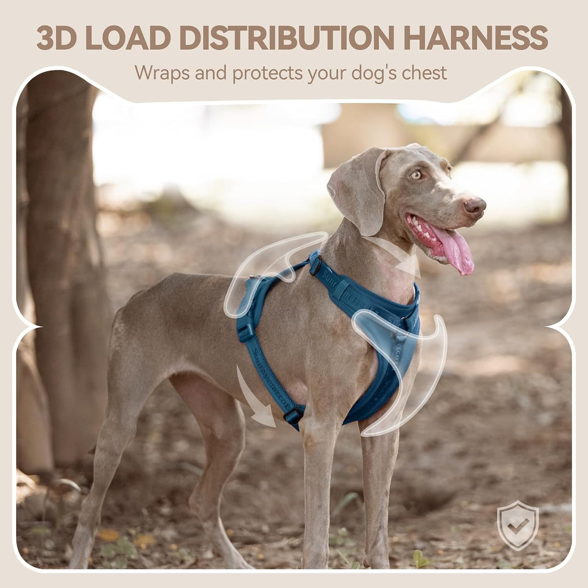 Sunraymascota Dog Harness - M (Neck: 16-26", Chest: 21-31") / Prussian Blue - image 4