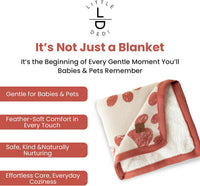Small Pet Blanket, 100% Organic Cotton - Amber Glow/Beige - image 4
