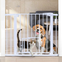 COMOMY Auto Close Pet Gate with Cat Door - White / 30"Tall 40.5"Wide - image 2