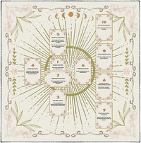 Knana white velvet tarot cloth with Celtic cross and moon design - view 2