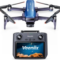 V11PRO Drone with 8K Camera for Adults, 3-Axis Gimbal & EIS - Blue and White