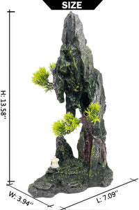Extra Large Aquarium Decorations Large Fish Tank Rocks Hideout – Essentials for Fish - Tall Cypress Mountain View - image 3