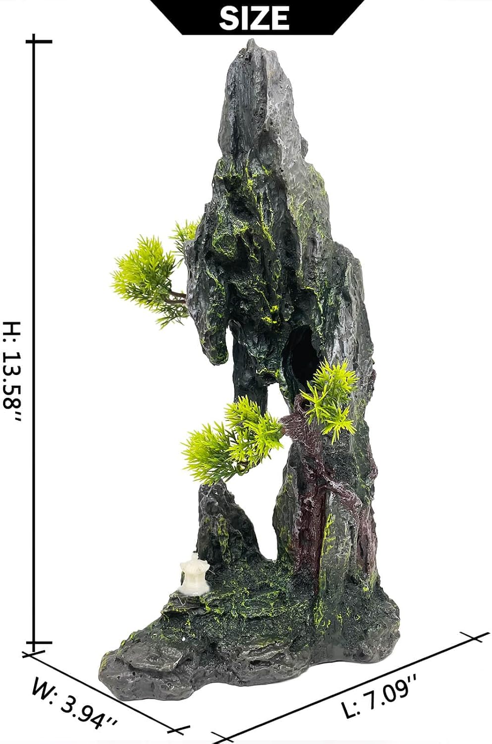 Extra Large Aquarium Decorations Large Fish Tank Rocks Hideout – Essentials for Fish - Tall Cypress Mountain View - image 3