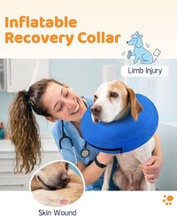 Supet Inflatable Dog Cone Collar Alternative After Surgery, Dog Neck Donut Collar Recovery E Collar to Stop Licking, Soft Dog Cone for Medium Large Dogs