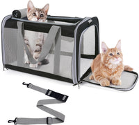 Pet Carrier for Large Cats Up to 20 Lbs - Black