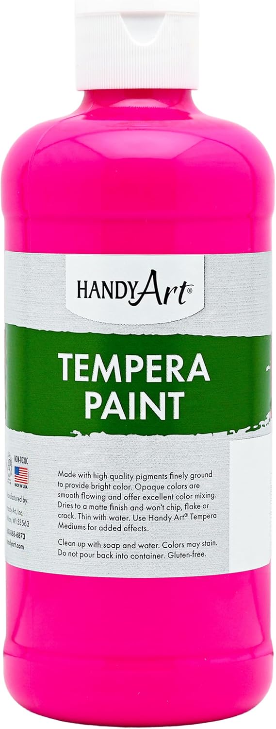 Handy Art metallic gold tempera paint in a 16 oz pint squeeze bottle with flip cap - view 3