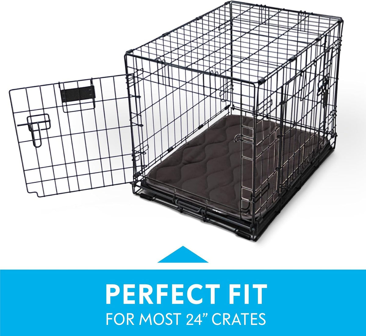 Paw Inspired Washable Padded Crate Mats for Dogs - 24 Inch / Gray - image 3