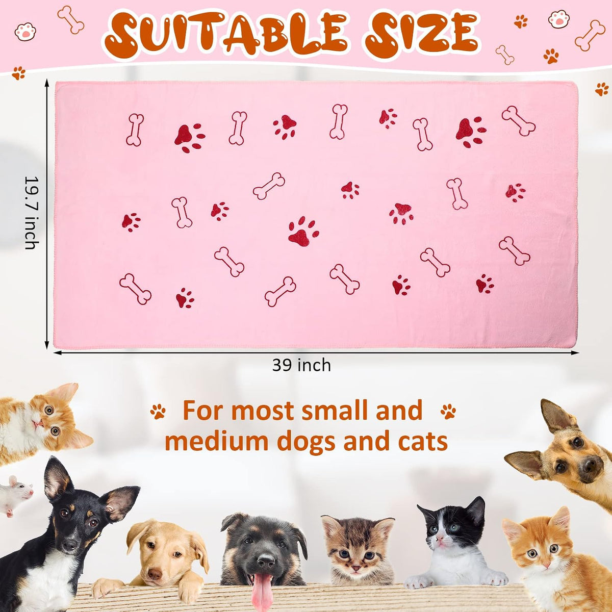 Irenare 12 Pack Dog Bath Towel Set 20'' x 39'' Microfiber - Multicolor - image 2