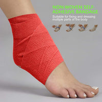 TOBWOLF 12PCS Self Adhesive Bandage, 4" x5yd / 10cmx4.5m Elastic Cohesive Bandage Wrap, Breathable Sports Tape, Medical Sport Wrap for Wrist, Ankle, Knee, Leg, Sprains & Swelling - Red