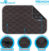 Paw Inspired Washable Padded Crate Mats for Dogs - 42 Inch / Gray - image 4