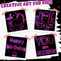 ZMLM 165 Rainbow Scratch Paper Art Mini Notes - Rose Holographic - image 4