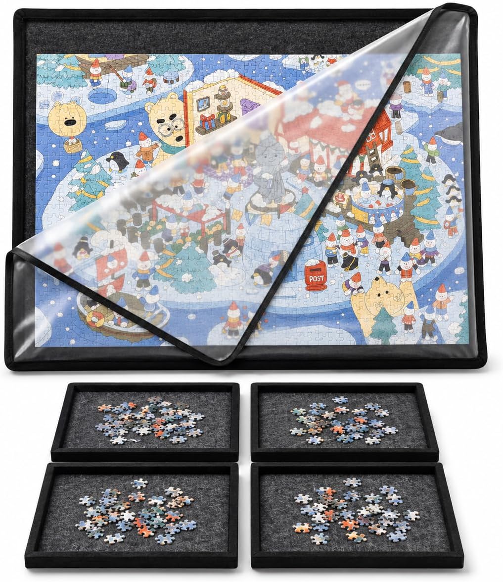 Yunihome puzzle board for 1000 pieces with 4 sorting trays and protective cover - view 2