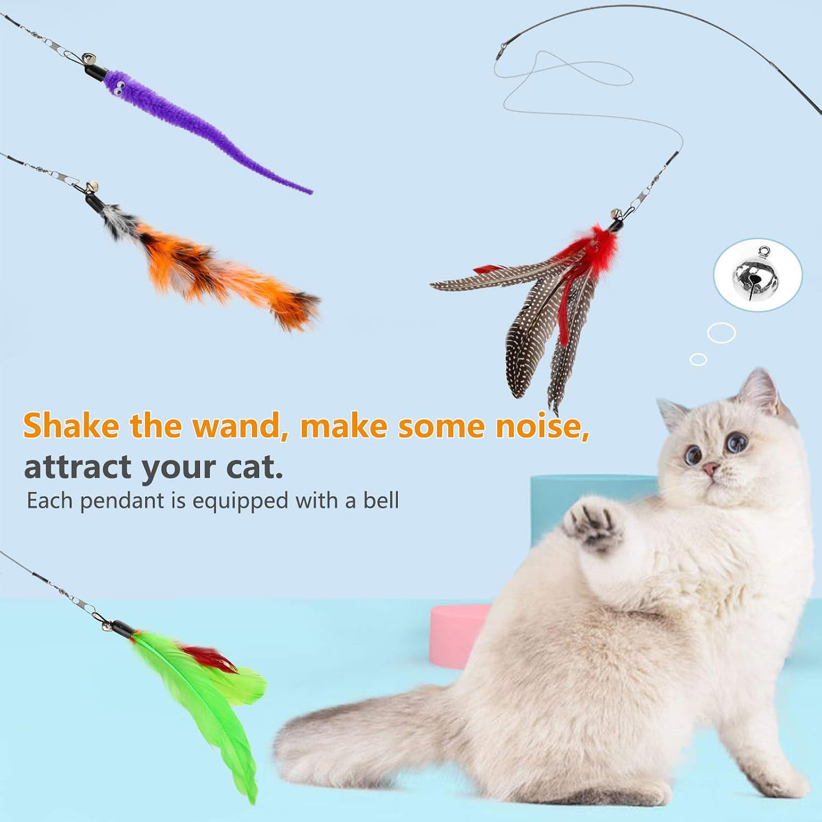 Hianjoo 10PCS Teaser Cat Toys - Replacement Teaser - image 4