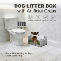 HQ4US Dog Grass Pad with Tray, Foldable Litter Box High Wall - Small for Dog＜ 15" Length - image 2