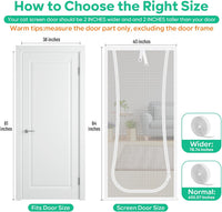 Reinforced Thickened Cat Screen Door - White / NEW Up-u Shape, Fits Door Size up to 38"x 81" - image 2