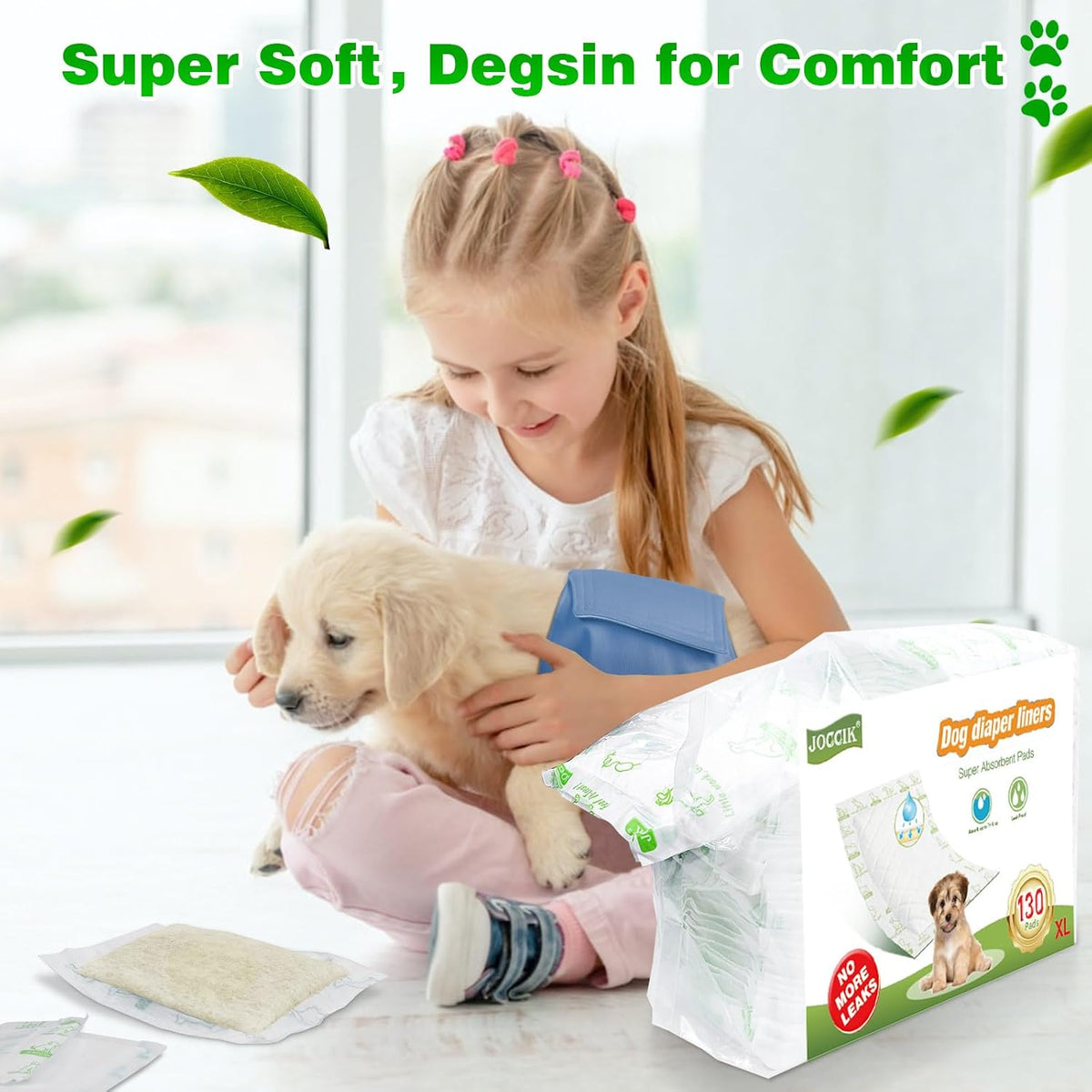 Dog Diaper Liners 100ct Super Soft and Absorbent Dog Diaper Booster - X-Large / 130.0 - image 3
