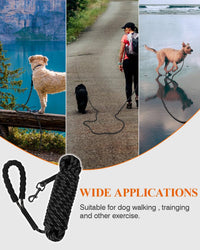 Taglory Long Dog Leash, 15FT 30FT 50FT 66FT, Training and Recall Leash with Comfortable Padded - 50 Foot - with handle / Black - image 3