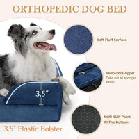 Comfort Expression Small Dog Beds Waterproof Cat Beds Orthopedic Foam Sofa Beds for Small Dogs Comfy Pet Bed with Washable Removable Cover & Non-Slip Bottom(XX-Small,Navy Blue)