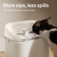 PETLIBRO Upgrade Cat Water Fountain Stainless Steel Tray - White / Splash Shield - image 4