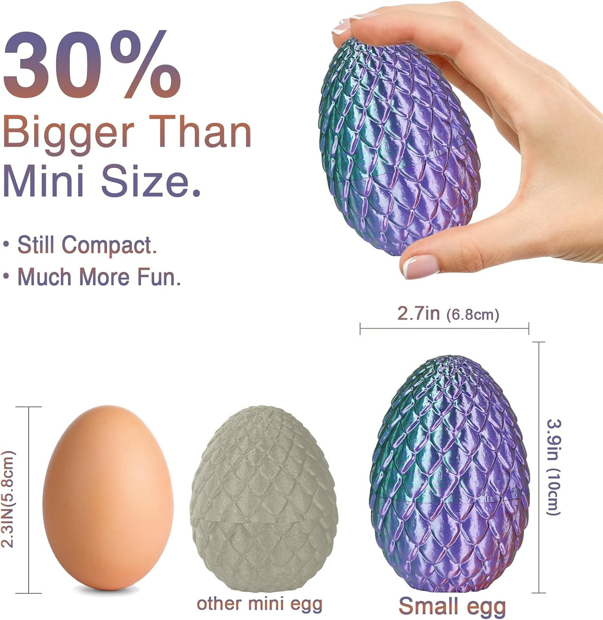 Small Dragon Eggs with Dragon Inside - Gradient Blue-green-brown / S (H:3.9 inches) - image 4