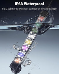 Pawfly 5 W Aquarium LED Light 8 Inch 24/7 Fish Tank Light with Full Spectrum Brilliant White Blue Red Green Lights Multi-Colored LEDs with D/N Mode Single Color Effects Timer and Adjustable Brightness