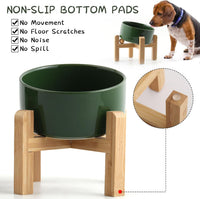 Black Raised/Elevated 15°Slanted Ceramic Dog Bowl for Small Breeds - Rust Green / 3.6 CUPS - Medium Dog Bowls - image 4