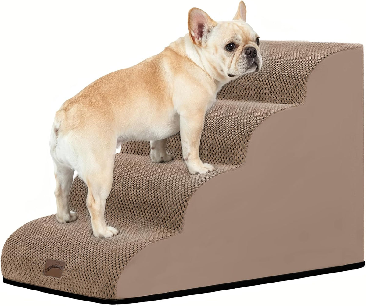 Dog Stairs for Small Dogs, 3-Step Pet Steps for Couch Sofa - Camel / 4 / 4-Step (28.3"D x 15.7"W x 19.7"H)
