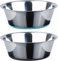 Deep Stainless Steel Dog Bowls, 3 US Cup Each - 2 Bowls / 16 Cups