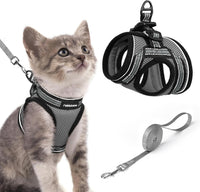 rabbitgoo Cat Harness and Leash Set, Step-in Soft Vest - S / Grey
