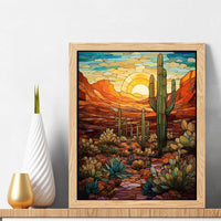 Natuyalo paint by numbers kit for adults, cactus wilderness landscape canvas 16x20 inch - view 17