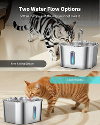 Stainless Steel Cat Water Fountain - 2.2L Fountain+4 Filters + 4 Sponges - image 4