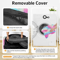 GGIB Calming Dog Bed Fluffy Plush Dog Mat for Furniture Protector with Removable Washable Cover for Large Medium Small Dogs and Cats (Medium, Rainbow)