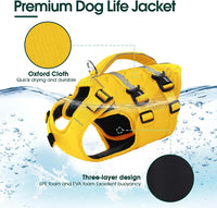 Kuoser Dog Life Jacket, High Flotation Dog Life Vest for Swimming Boating – Essentials for Dogs - Safety Yellow / S (Chest Girth:16.93-21.26'') - image 3
