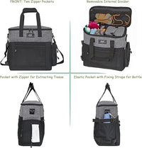 WOLT Dog Travel Bag Dog Bag for Traveling and Supplies with 2 Collapsible Bowls, 2 Food Containers, 1 Place Mat, Grey