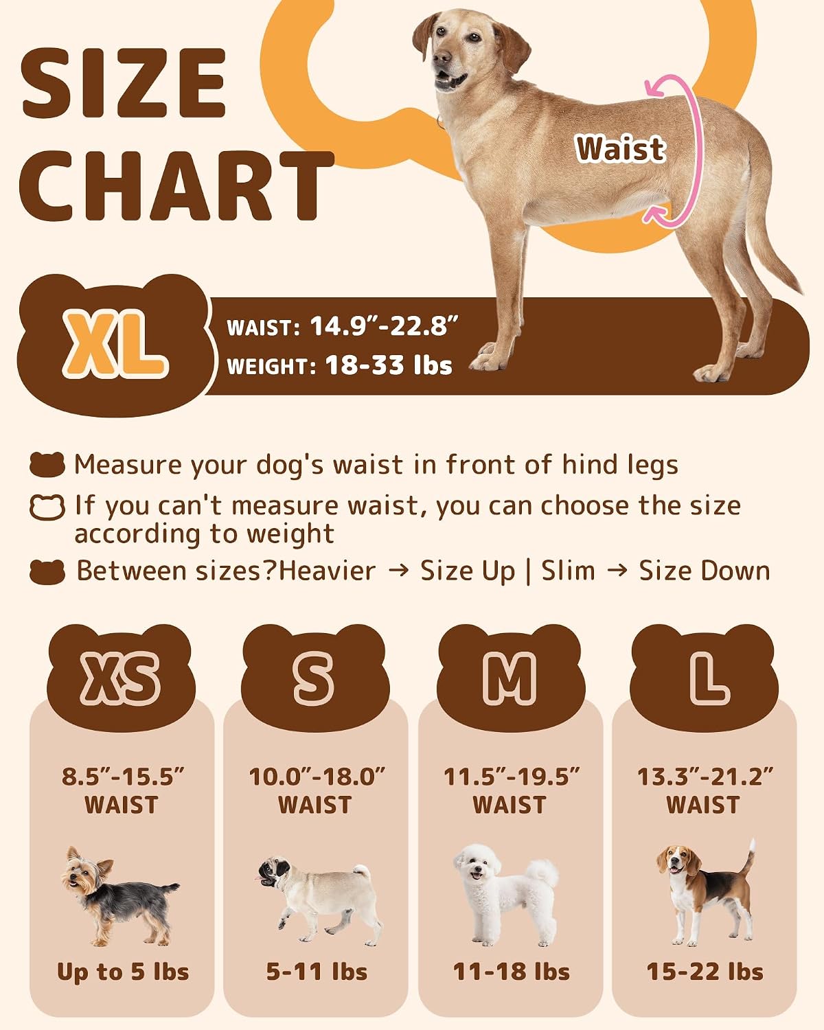 Dono Disposable Pull Up Dog Diapers Female - XL (Waist 14.9"-22.8") / 40.0 - image 2